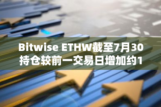 Bitwise ETHW截至7月30持倉較前一交易日增加約1,076枚ETH