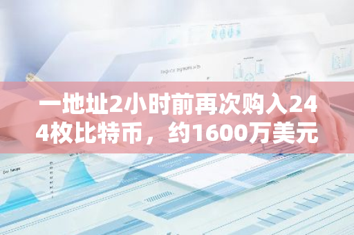 一地址2小時前再次購入244枚比特幣，約1600萬美元