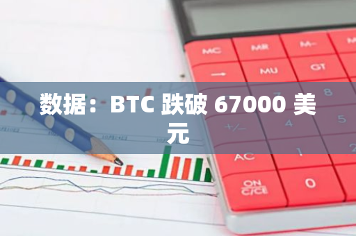 數據：BTC 跌破 67000 美元