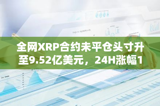 全網XRP合約未平倉頭寸升至9.52億美元，24H漲幅16.89%