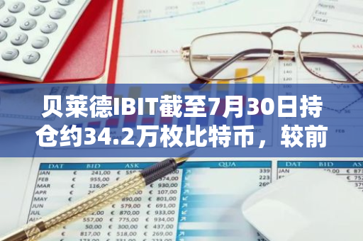 貝萊德IBIT截至7月30日持倉約34.2萬枚比特幣，較前一日增加超1,138枚
