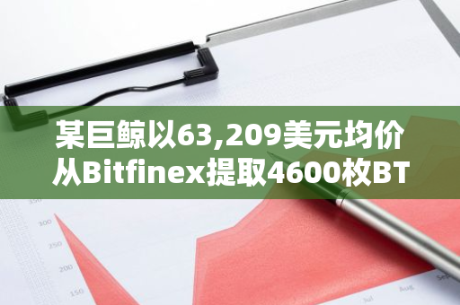 某巨鯨以63,209美元均價從Bitfinex提取4600枚BTC，約合2.91億美元