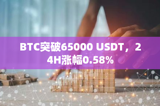 BTC突破65000 USDT，24H漲幅0.58%