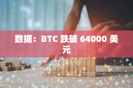 數據：BTC 跌破 64000 美元