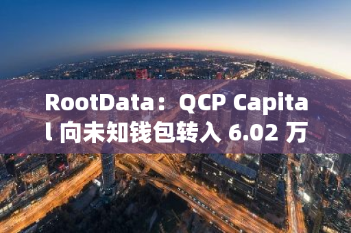 RootData：QCP Capital 向未知錢包轉入 6.02 萬枚 AVAX，價值 165.23 萬美元