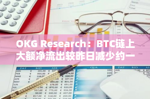OKG Research：BTC鏈上大額凈流出較昨日減少約一半，約為6.22億美元