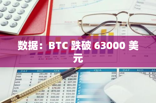 數據：BTC 跌破 63000 美元