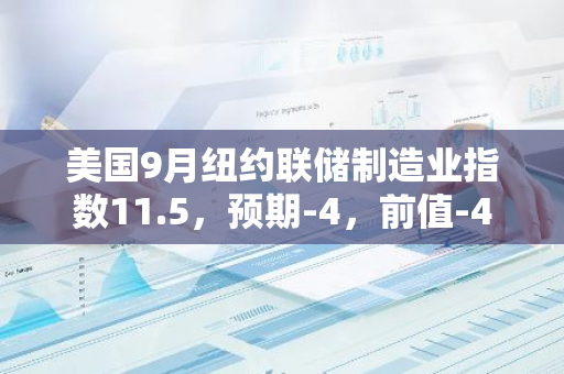 美國9月紐約聯儲制造業指數11.5，預期-4，前值-4.7