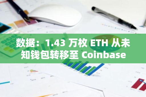 數據：1.43 萬枚 ETH 從未知錢包轉移至 Coinbase