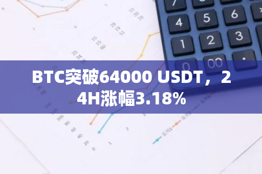BTC突破64000 USDT，24H漲幅3.18%