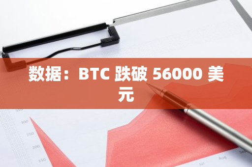 數據：BTC 跌破 56000 美元