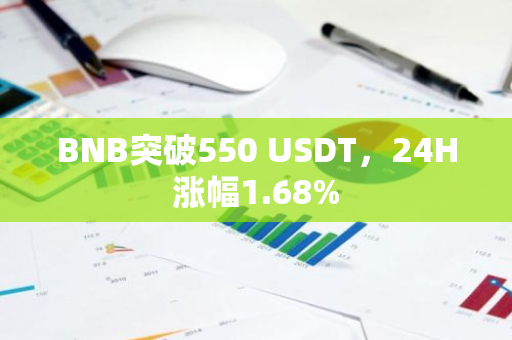 BNB突破550 USDT，24H漲幅1.68%