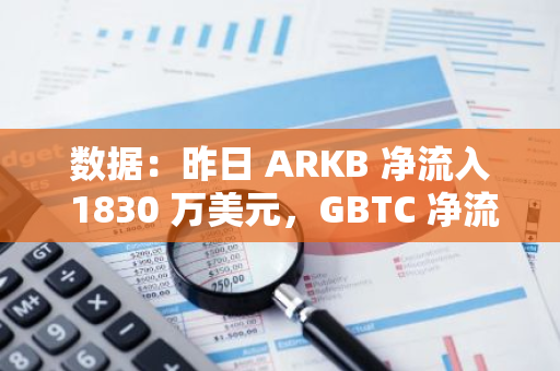 數(shù)據(jù)：昨日 ARKB 凈流入 1830 萬美元，GBTC 凈流出 650 萬美元