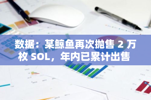 數據：某鯨魚再次拋售 2 萬枚 SOL，年內已累計出售 71.5 萬枚