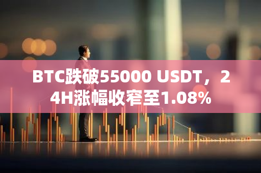 BTC跌破55000 USDT，24H漲幅收窄至1.08%