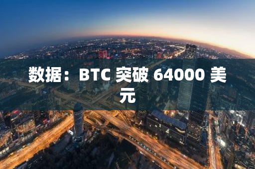 數據：BTC 突破 64000 美元
