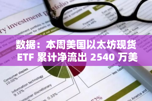 數據：本周美國以太坊現貨 ETF 累計凈流出 2540 萬美元