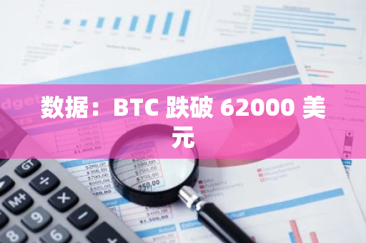 數據：BTC 跌破 62000 美元