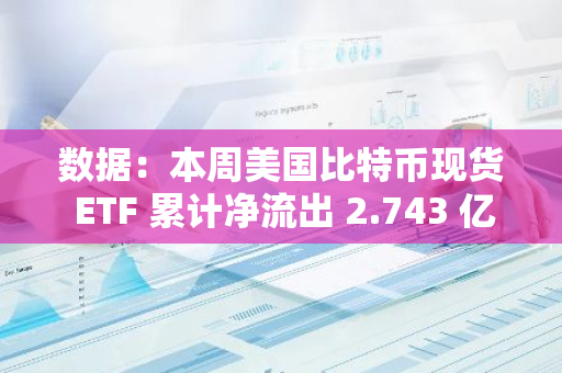 數據：本周美國比特幣現貨 ETF 累計凈流出 2.743 億美元
