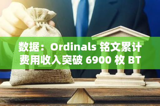 數據：Ordinals 銘文累計費用收入突破 6900 枚 BTC，約合 4.32 億美元