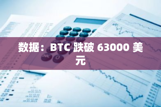 數據：BTC 跌破 63000 美元