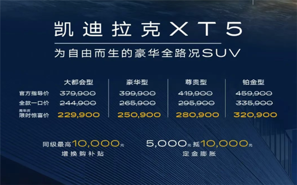 還買什么奧迪Q5L 新款凱迪拉克XT5上市：僅需22.99萬起