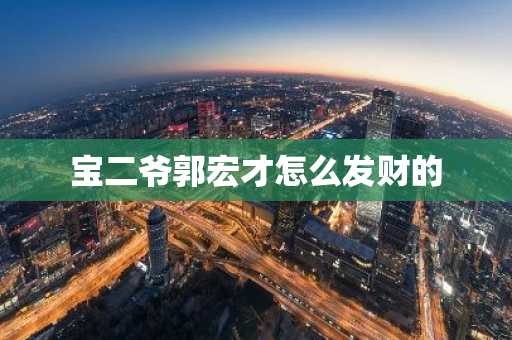 寶二爺郭宏才怎么發(fā)財(cái)?shù)? class=